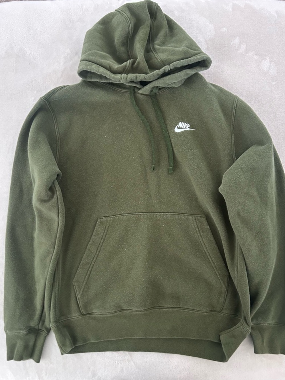 Nike Olive Green Pullover Hoodie with White Logo